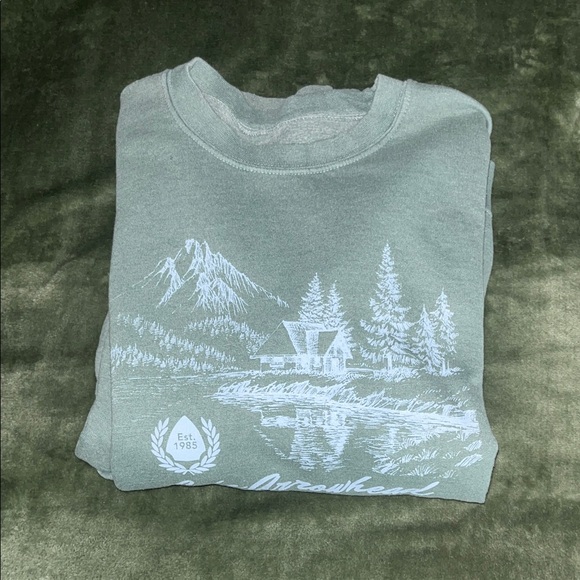 Hollister Sweaters - Hollister Green Graphic Crewneck